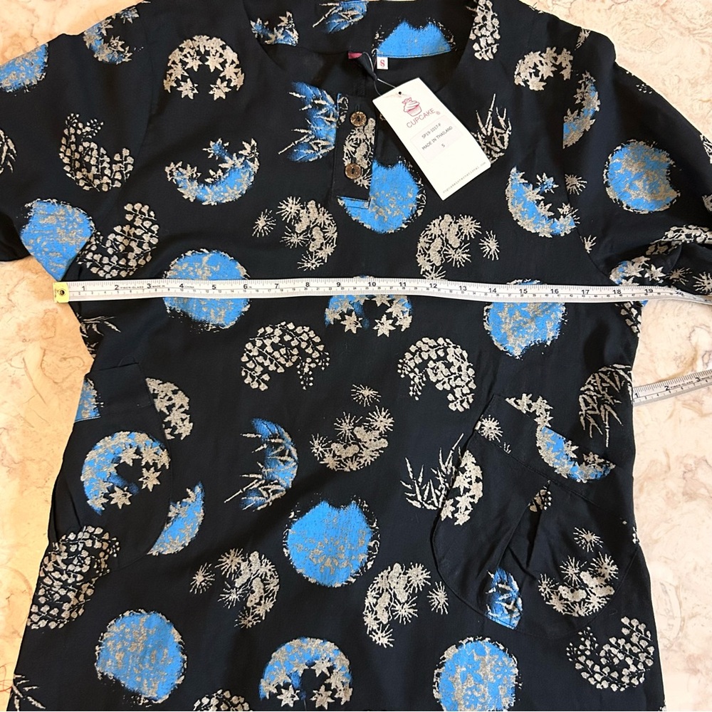 NWT CUPCAKE International Tunic Top Small Black Cotton - Picture 6 of 12